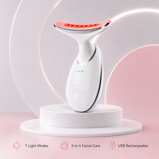 Face and Neck Massager, Handheld Red Light Therapy