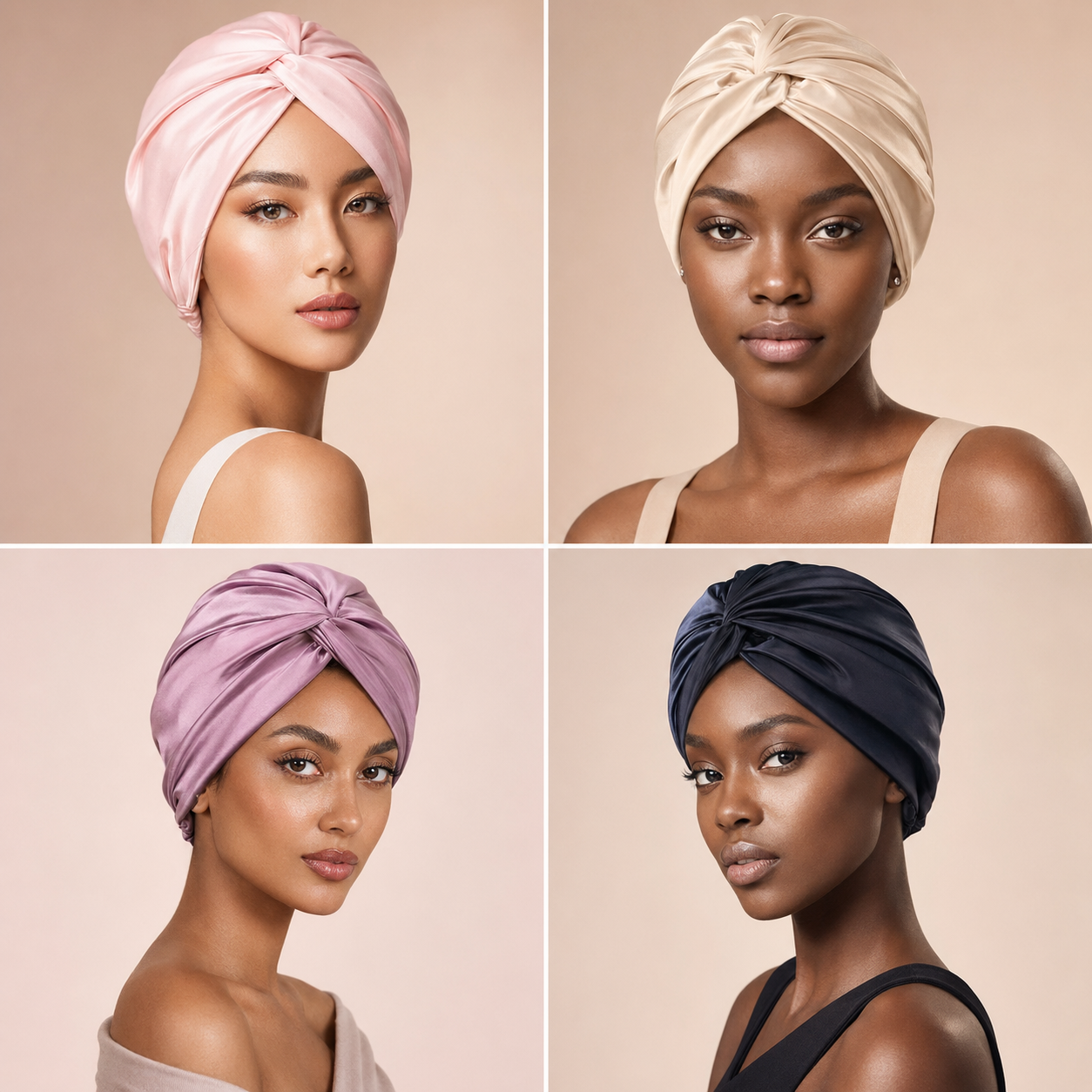 LucenWave Pure Silk Turban Bonnet
