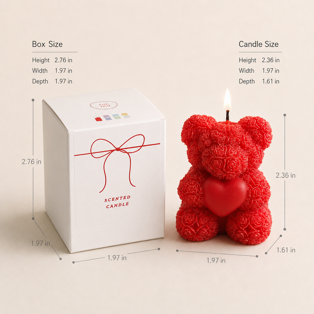 LucenWave Rose Bear Scented Candle