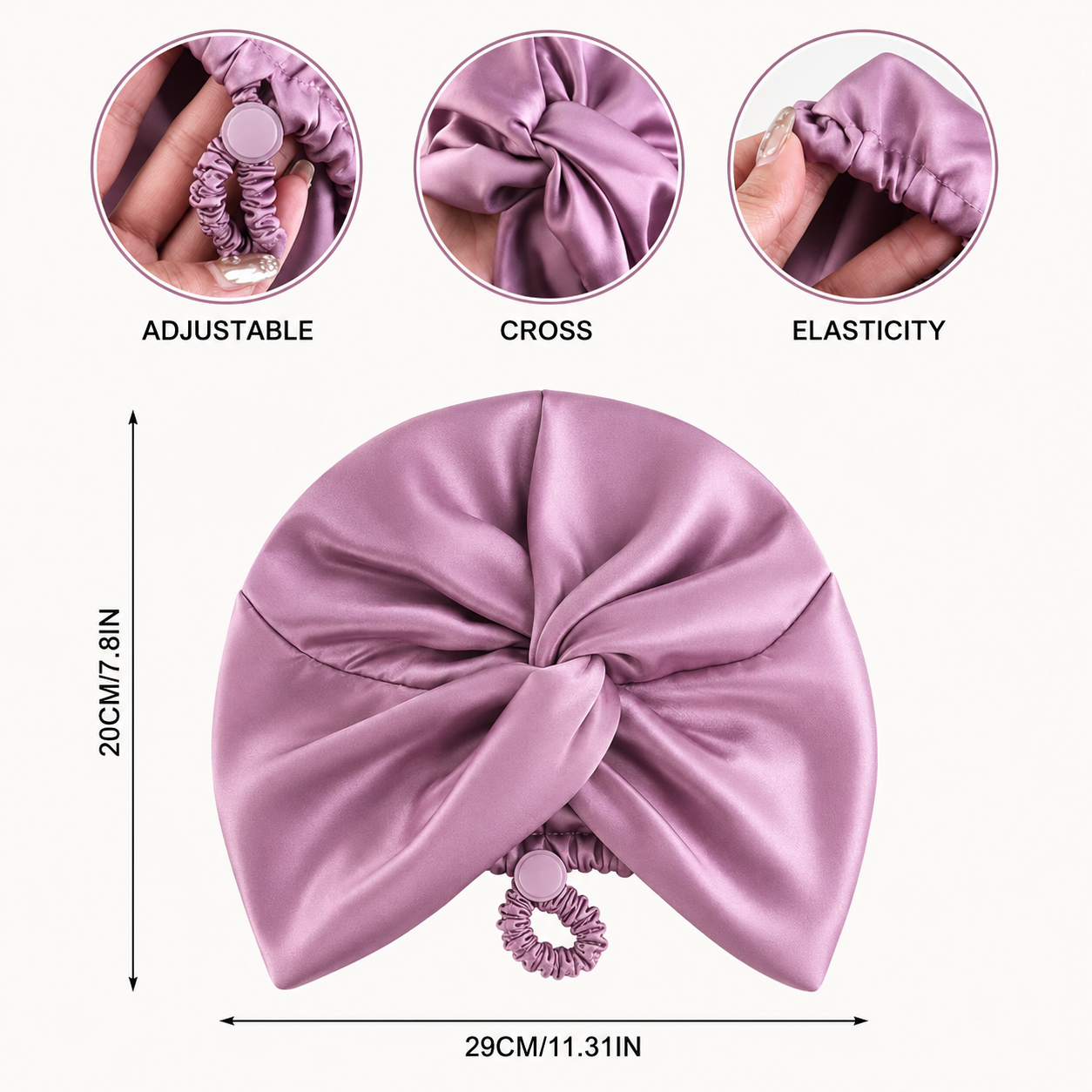 LucenWave Pure Silk Turban Bonnet