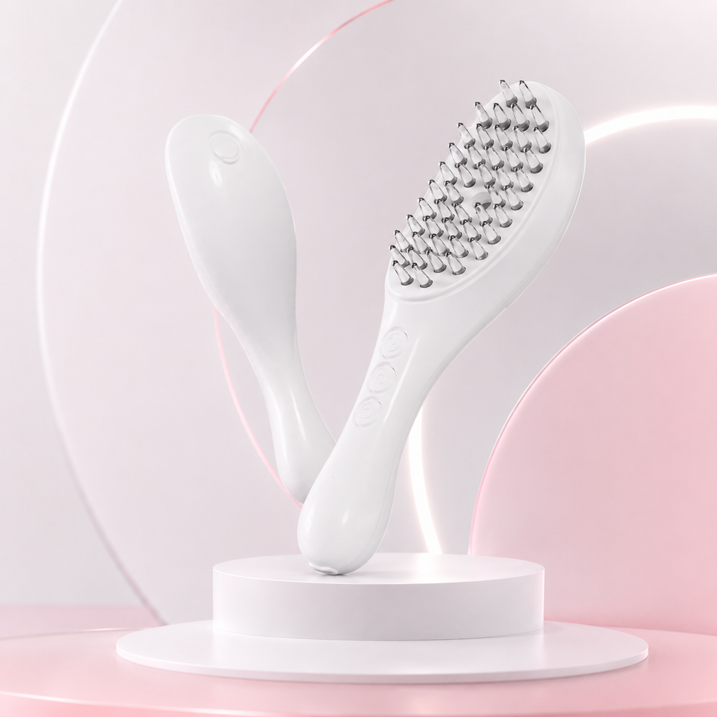 Electric red blue light massage comb vibration relaxation household scalp introducer hair care hair care spray hair generator