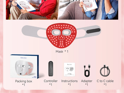 Red Light Therapy for Face Wireless Face Mask