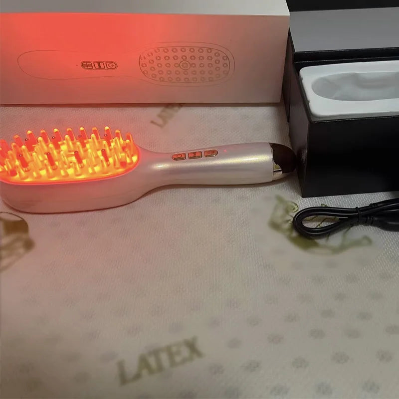 Electric Spray Massage Comb Red Blue Light Hair Growth Scalp Liquid Medicine Atomizing Comb Anti Hair Loss Vibration Head Scalp