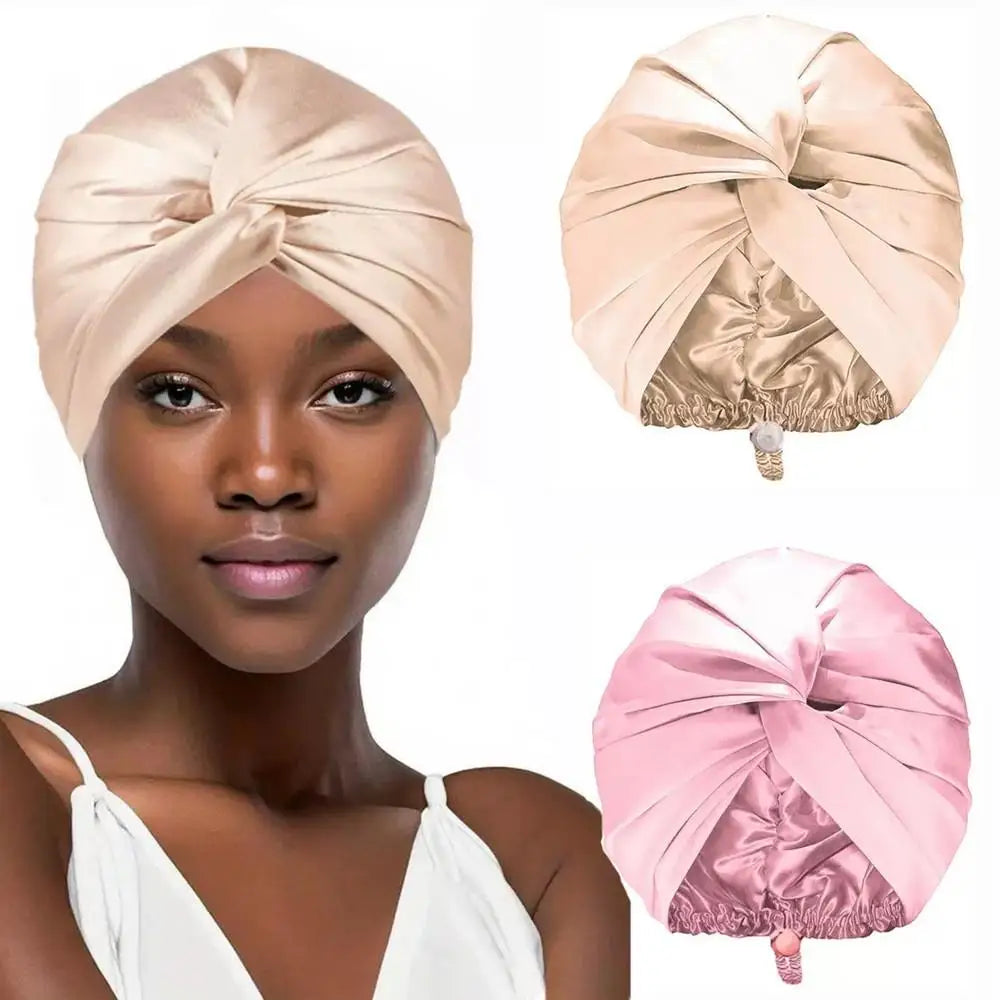 LucenWave Pure Silk Turban Bonnet
