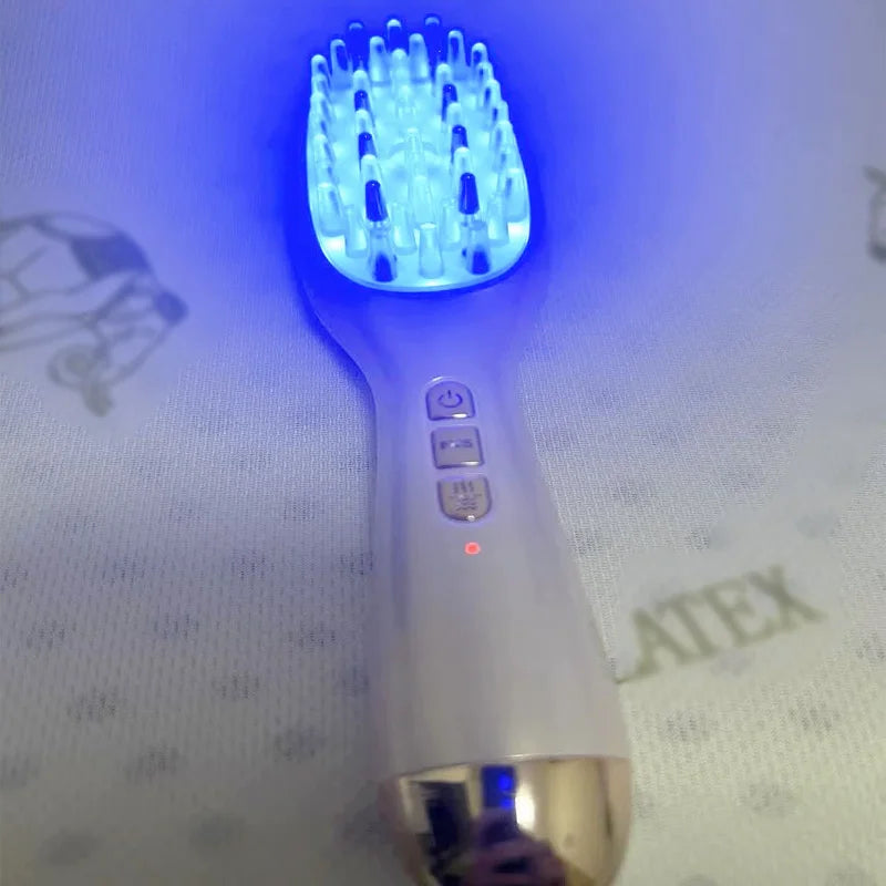 Electric Spray Massage Comb Red Blue Light Hair Growth Scalp Liquid Medicine Atomizing Comb Anti Hair Loss Vibration Head Scalp