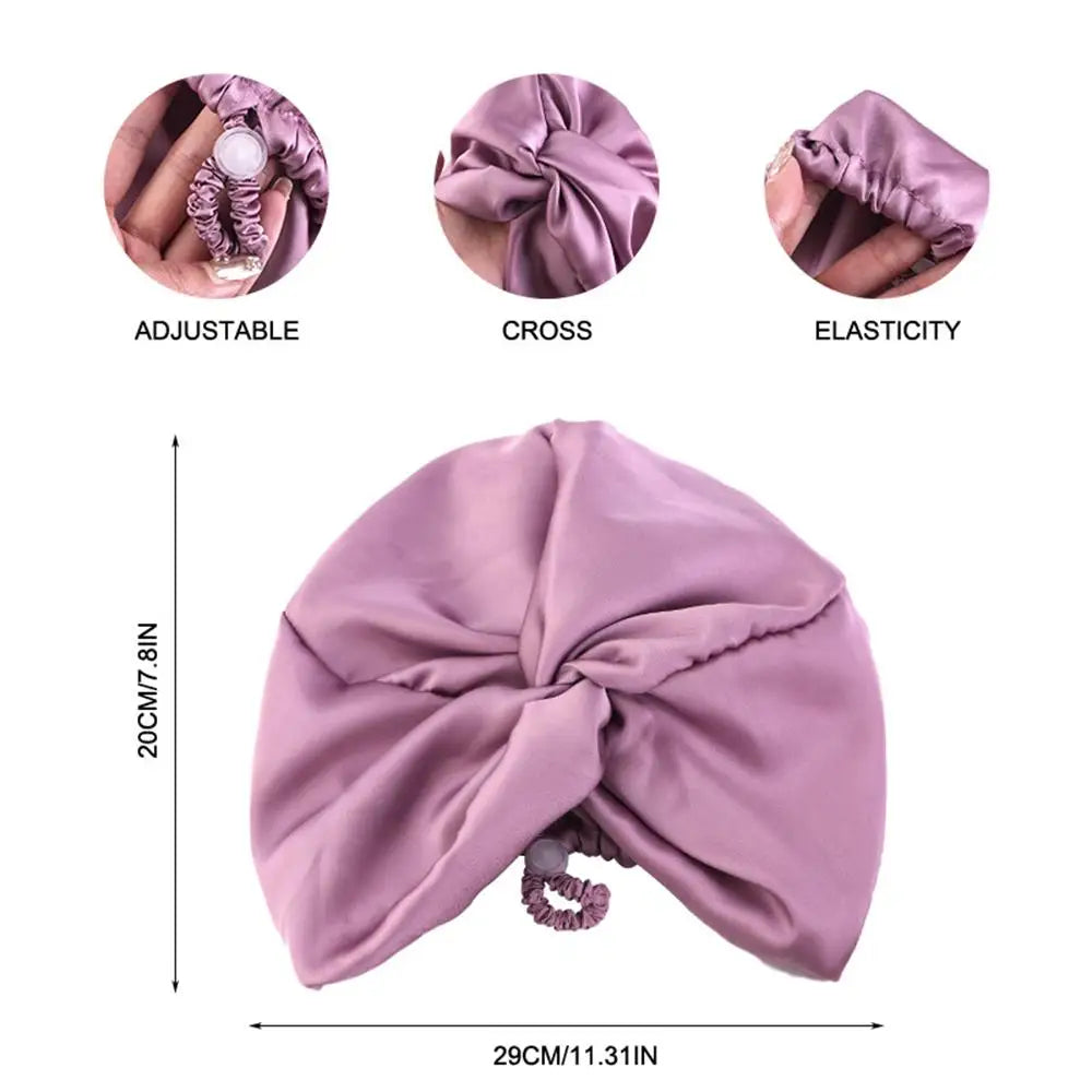 LucenWave Pure Silk Turban Bonnet