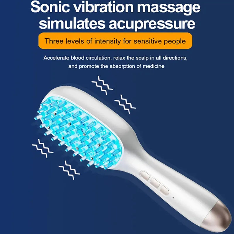 Electric Spray Massage Comb Red Blue Light Hair Growth Scalp Liquid Medicine Atomizing Comb Anti Hair Loss Vibration Head Scalp