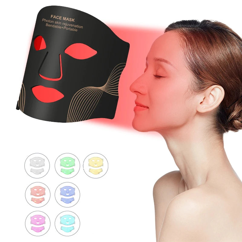Red Light Therapy 7 Colors Photon Face LED Mask Silicone