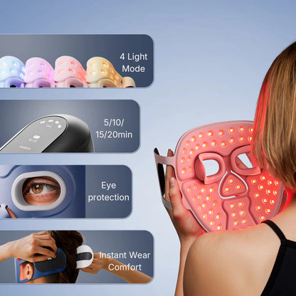 Red Light Therapy for Face Wireless Face Mask