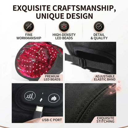 Red Light Therapy Beret Cap 108 LED