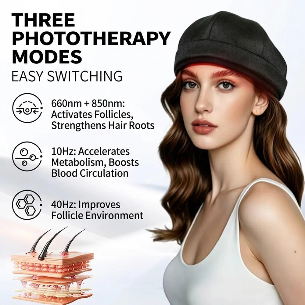 Red Light Therapy Beret Cap 108 LED