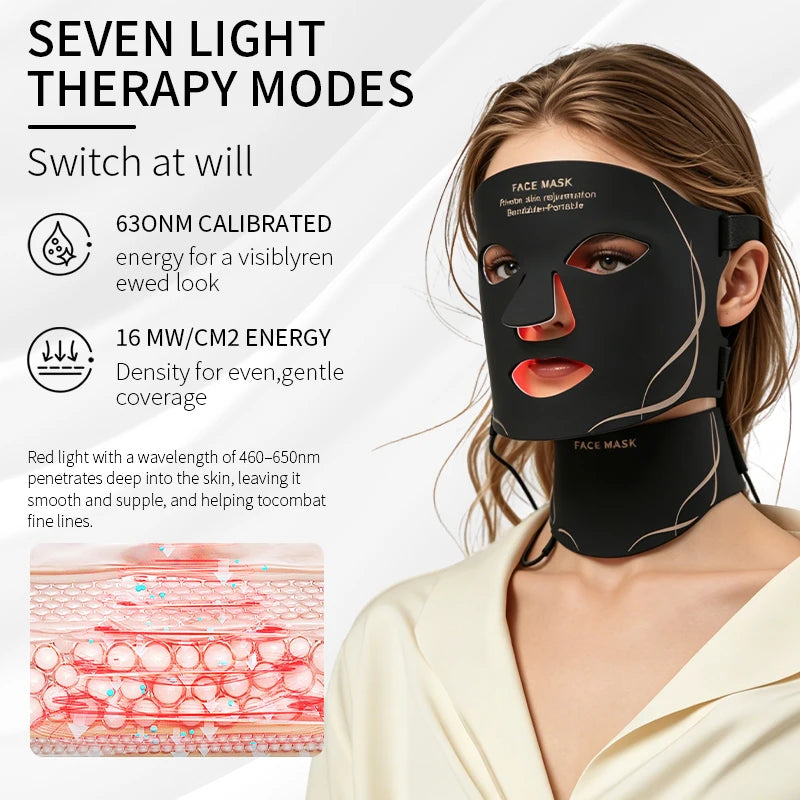 LED Photon Facial Mask 7 Colors Red Light Therapy