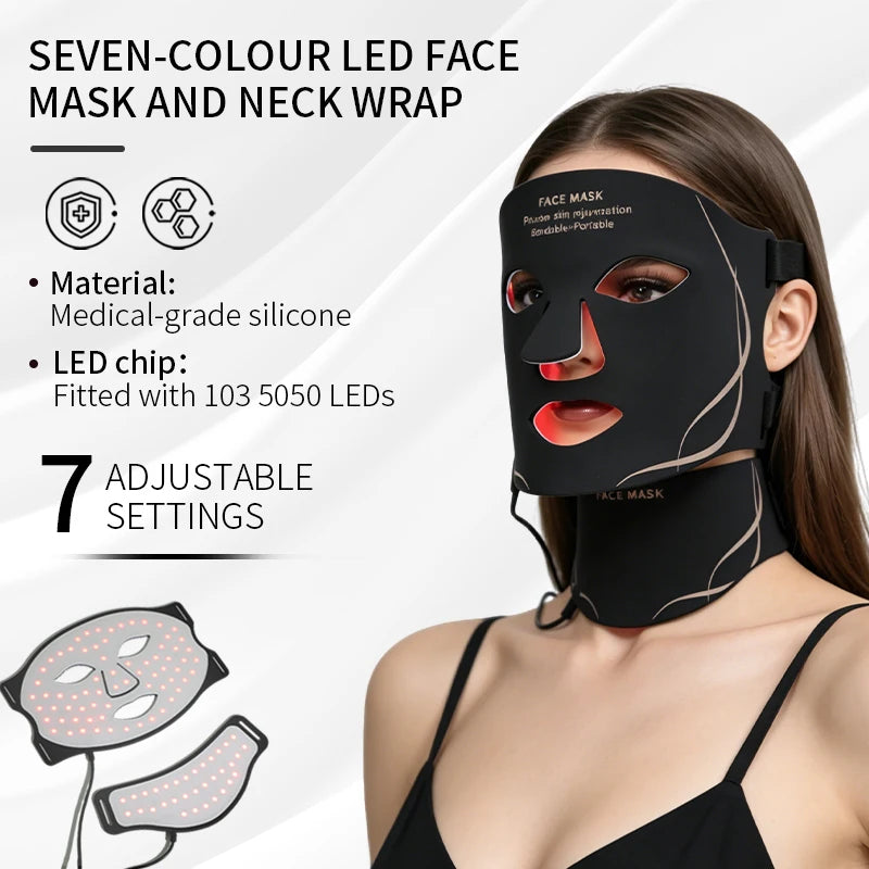 LED Photon Facial Mask 7 Colors Red Light Therapy