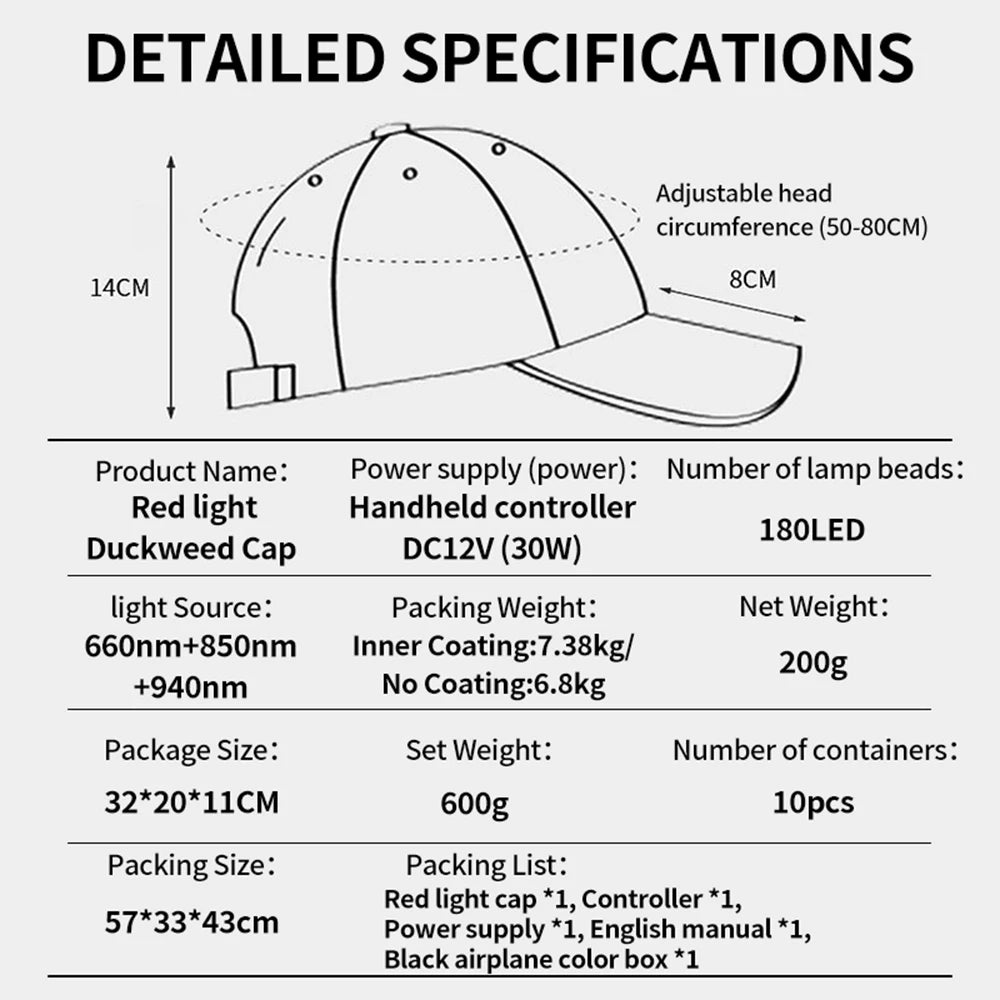 RED LIGHT THERAPY HERO CAP 180 PCs