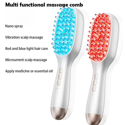 Electric Spray Massage Comb Red Blue Light Hair Growth Scalp Liquid Medicine Atomizing Comb Anti Hair Loss Vibration Head Scalp