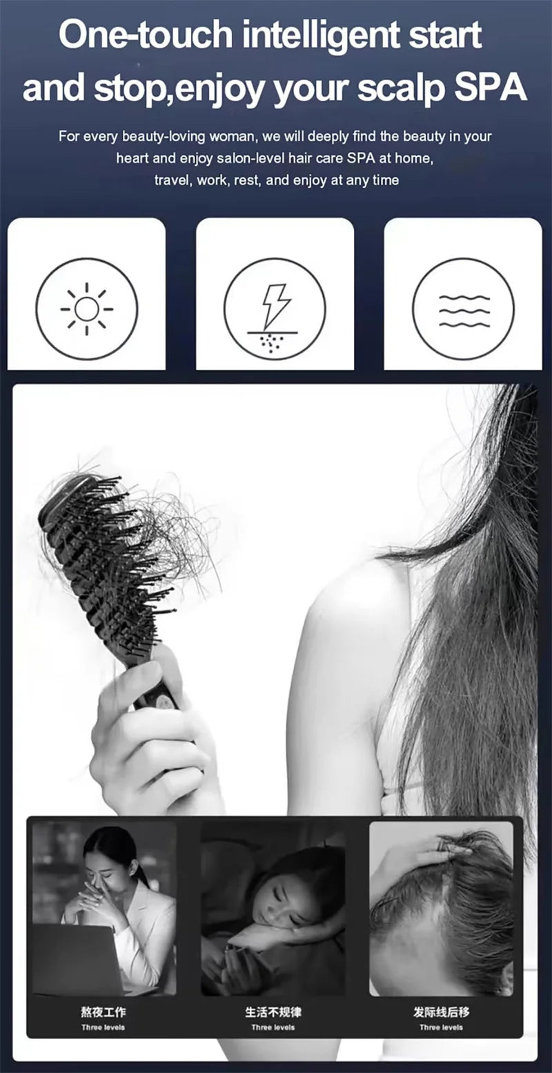 Electric Spray Massage Comb Red Blue Light Hair Growth Scalp Liquid Medicine Atomizing Comb Anti Hair Loss Vibration Head Scalp