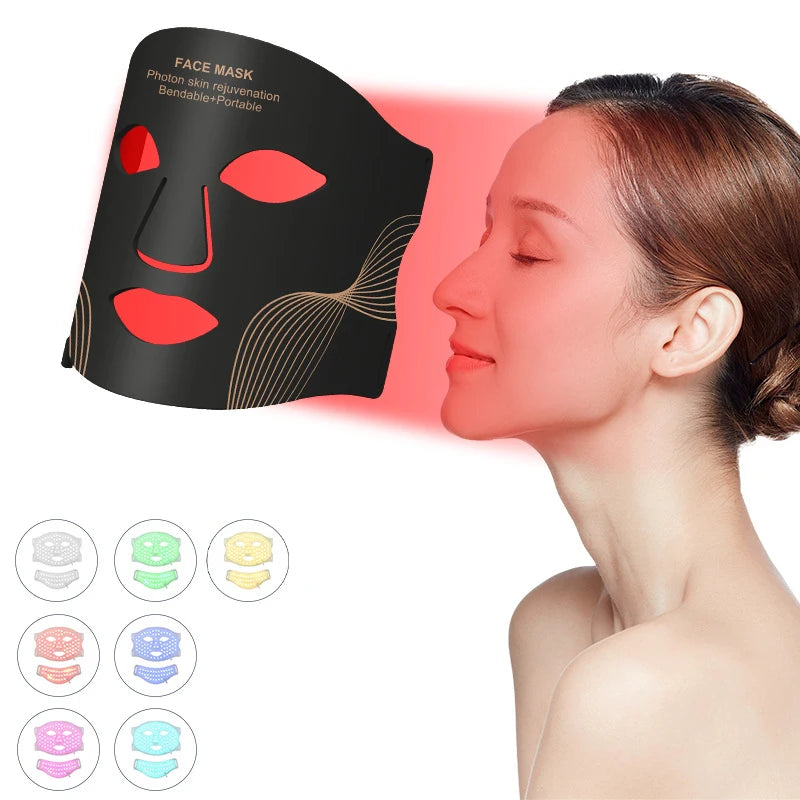 Red Light Therapy 7 Colors Photon Face LED Mask Silicone