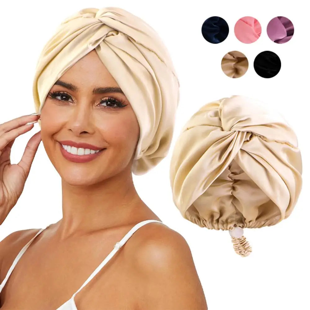 LucenWave Pure Silk Turban Bonnet