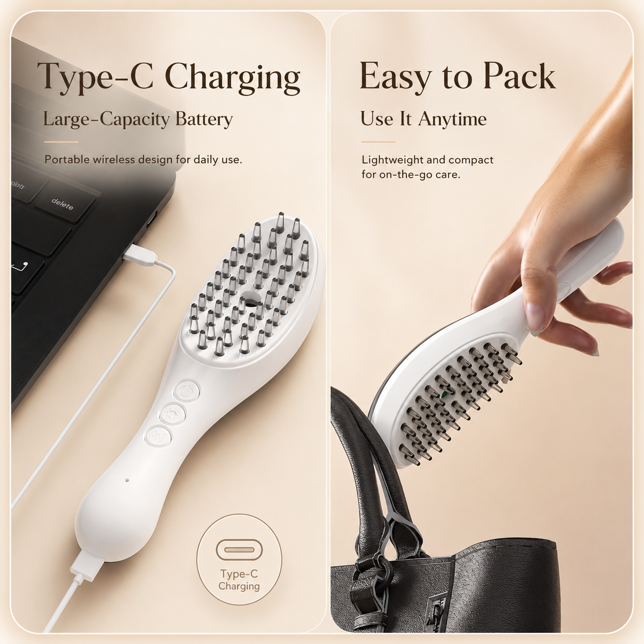 Electric red blue light massage comb vibration relaxation household scalp introducer hair care hair care spray hair generator