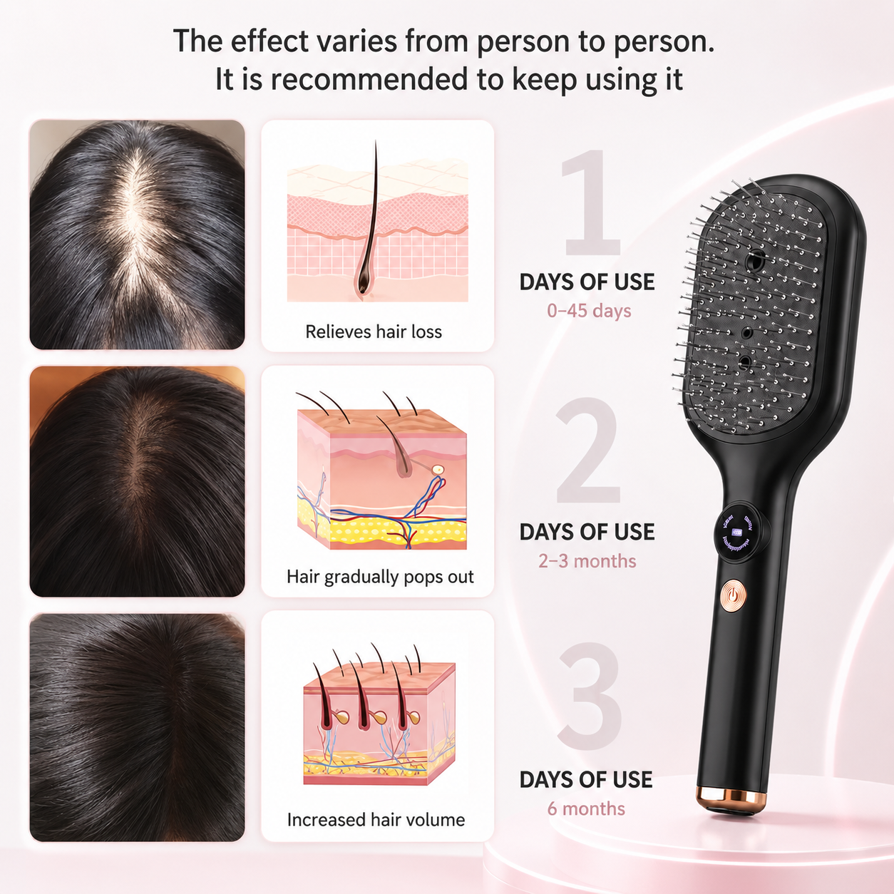 Electric Red Light Hair Care Brush