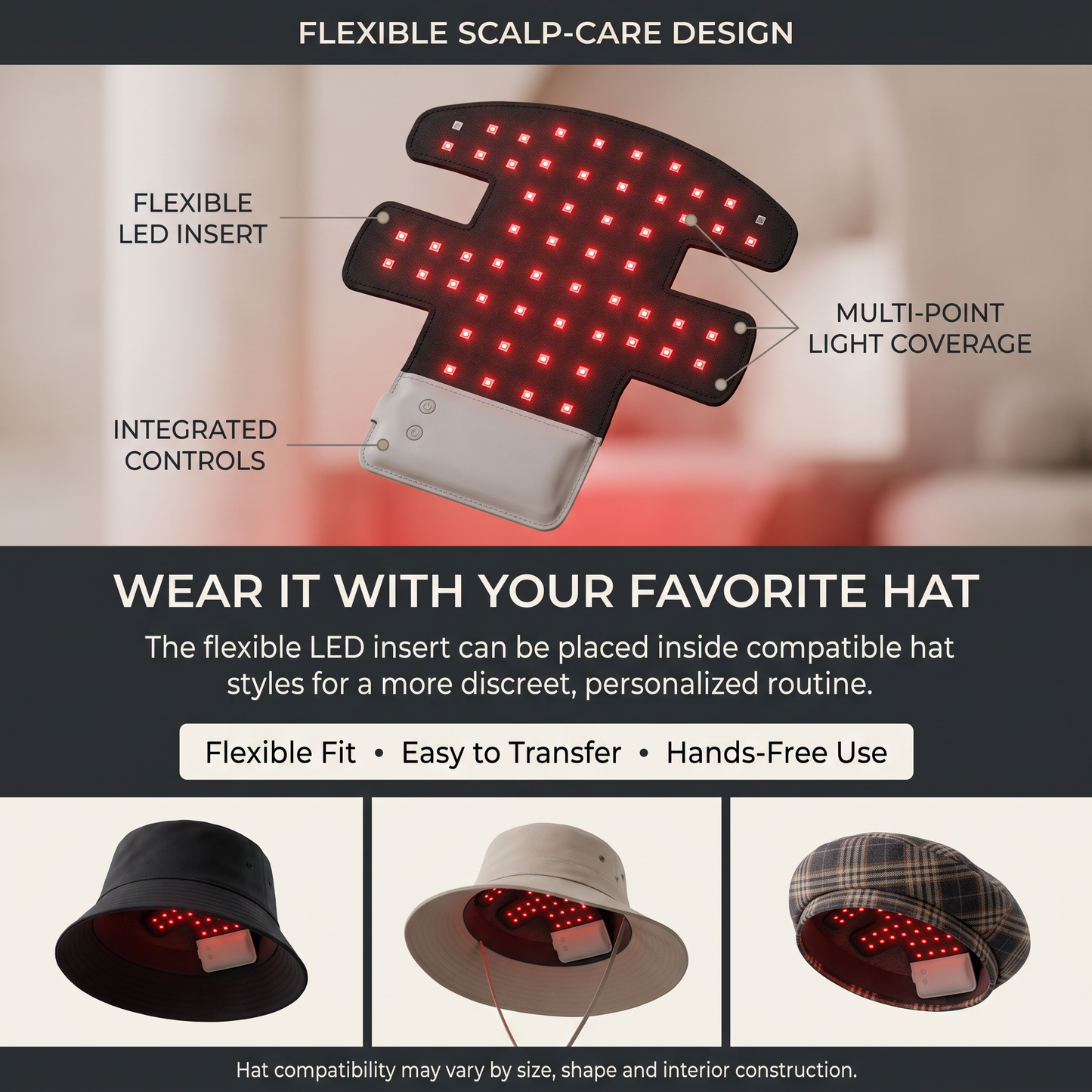 LucenWave Multi-Light Scalp Therapy Cap (USB Charging)